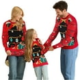 thumbnail image 3 of Family Christmas Pajamas Matching Sets – Holiday Sweater PJs with Colorful String Lights & Gift Box Print, Xmas Matching Outfits for Family, Couples, Adults, Cozy Christmas Eve Sleepwear, 3 of 9
