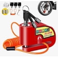 thumbnail image 1 of Candado Disco Con 3 Llaves 110db Sonido Alarma Impermeable Moto Bicicleta Bloqueo Impermeable Freno Disco Candado Modelo Rojo, 1 of 4