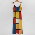 thumbnail image 5 of Mondrian Inspired Sleeveless Dress Loose Women's Dress Dresses Luxury Evening Dresses, 5 of 9