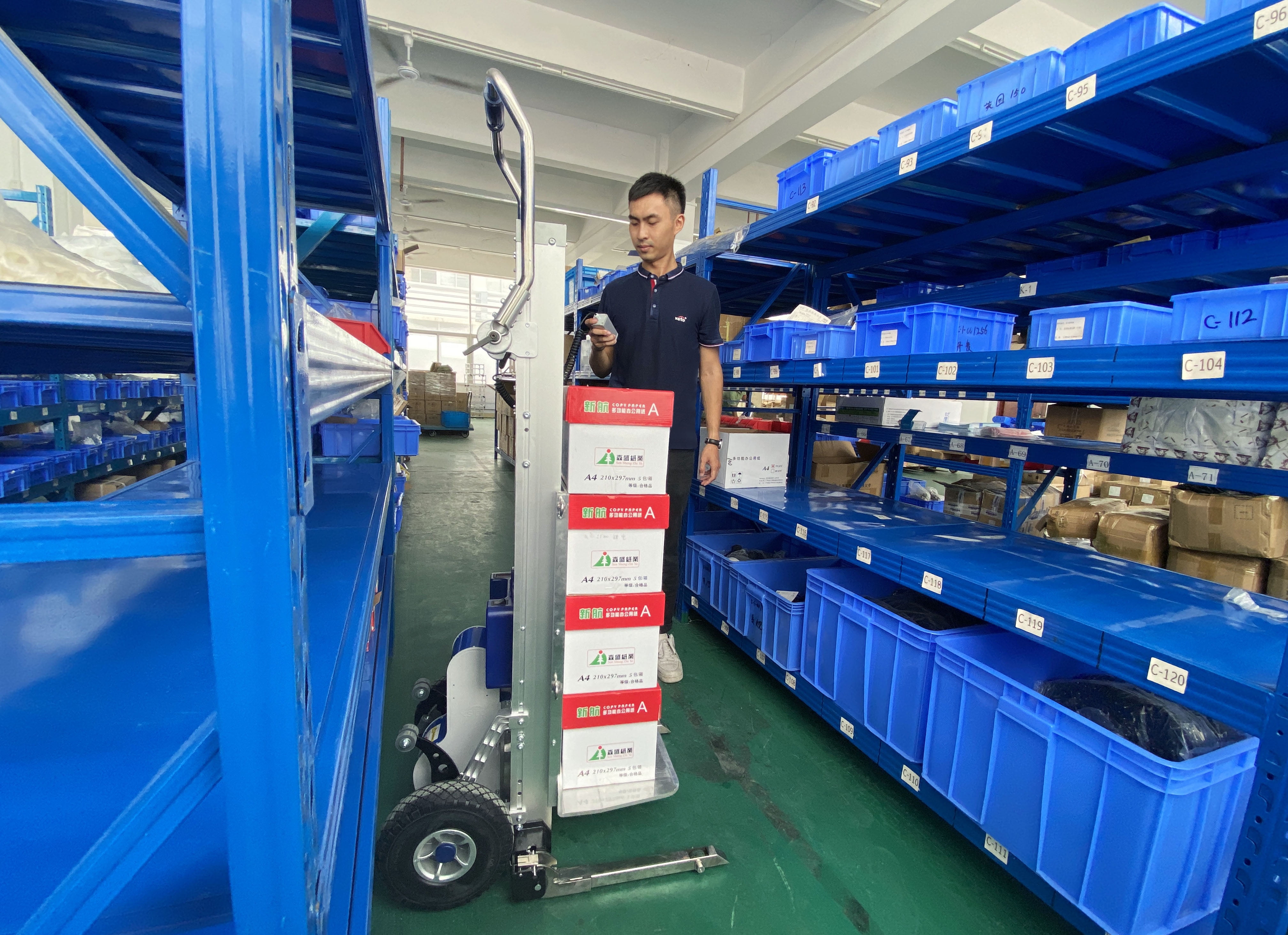 Electric Stair Climbing Hand Truck Lifter - Power Lift Hand Truck for Stair Climbing, Lifting & Flat Ground Transportation, 375lb Load Capacity, 40.35'' Lift Height