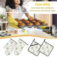 thumbnail image 5 of Daiia Frog and Mushrooms Pattern Oven Mitts and Pot Holders 4 pcs Set,High Heat Resistant 500 Degree Extra Thicken Long Kitchen Cotton Oven Glove, 5 of 6