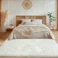 thumbnail image 3 of SARAG Fluffy Rugs for Living Room,4x6 Cream White Ultra-Soft High Pile Carpet for Girls Room Bedroom Bedside Nursery, 3 of 7
