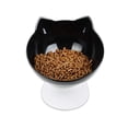 thumbnail image 3 of Cuenco elevado para gatos con soporte elevado, diseño inclinado, soporte para protección del cuello, cuenco elevado para comida y agua para gatos o perros pequeños, 3 of 5