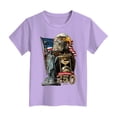 thumbnail image 5 of Toddler Girls USA 250th Anniversary T Shirt Patriotic American Flag Eagle Print Short Sleeve Tops Casual Comfort Tee for 1776-2026 America 250 Years Celebration Gibobby,13-14 Years,Purple, 5 of 5