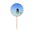 thumbnail image 1 of Ellie Yao Beautiflu Fille Vague de Mer Cure-Dents Drapeaux Étiquettes Rondes Décoration de Fête, 1 of 3