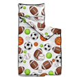 thumbnail image 2 of Football and Basketball White Pattern Teens Toddler Nap Mat with Pillow, Sleeping Mat Bag for Preschool Daycare 50"x20", 2 of 6