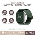 thumbnail image 2 of Xtreme Unisex Smart Watch Nylon Braided Elastic Band 10-pack, One Size Adjustable, Breathable, For Women/Men, Apple Watch 38/40/41/42mm, 2 of 12