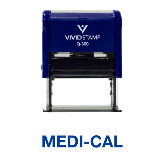 Vivid Stamp Medi-Cal Office Self Inking Rubber Stamp (Blue Ink) - Large