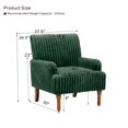thumbnail image 2 of Leumius Modern Accent Chair with 9" Solid Wood Legs, Comfortable Upholstered Corduroy Armchair for Living Room Bedroom, Office Green, 2 of 9