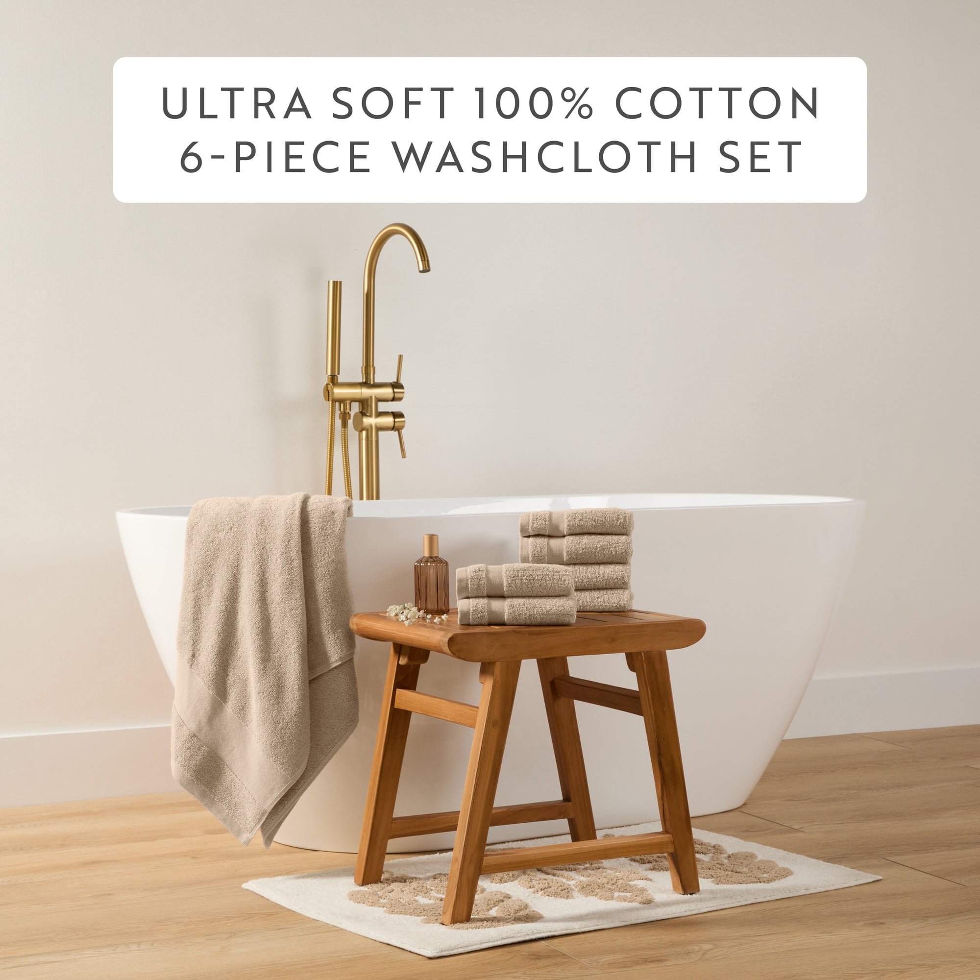 Noble Linens 6 pack Cotton Washcloths