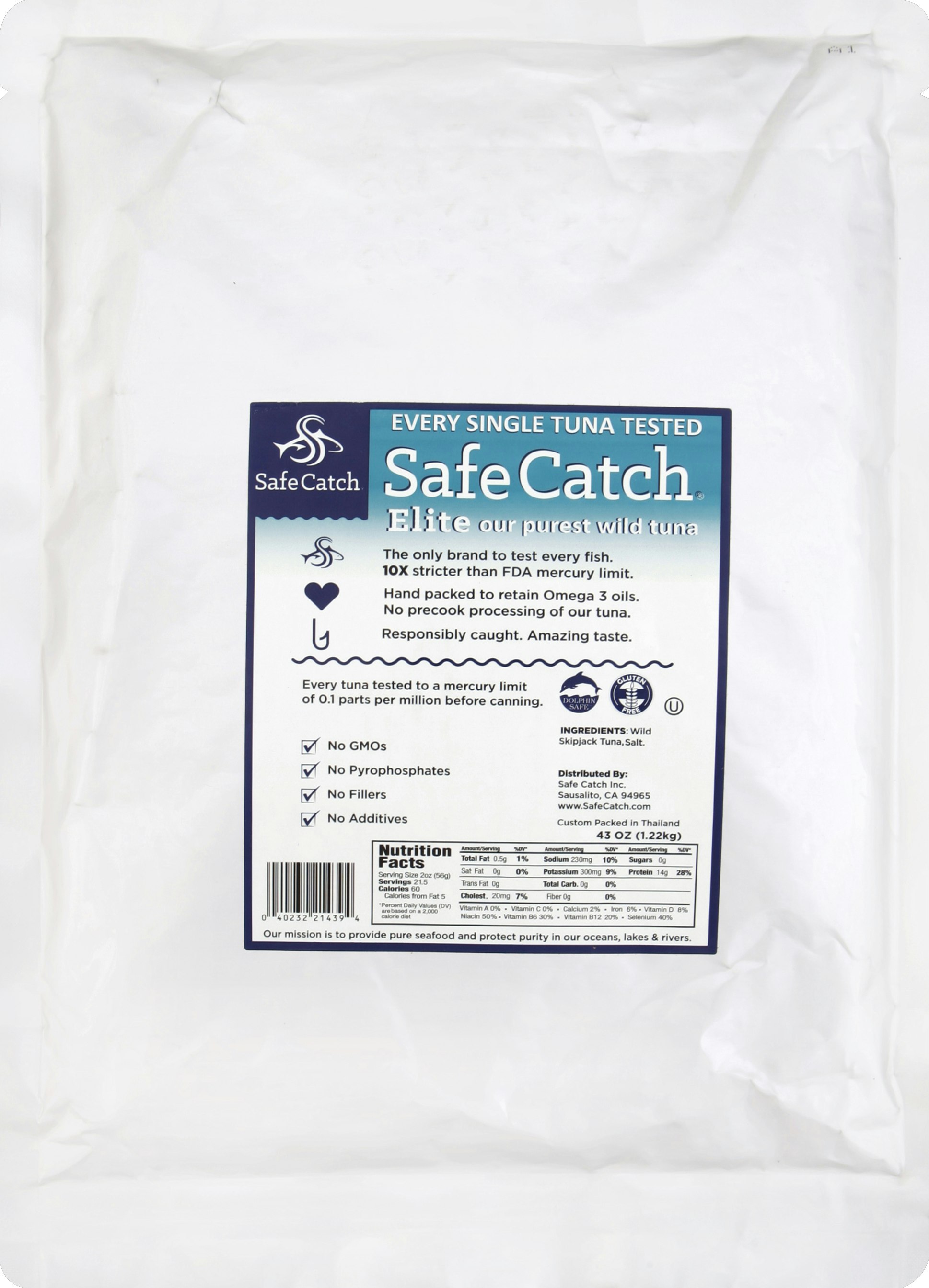 SafeCatch Wild Elite Tuna Pouch 43 oz (Pack of 6)