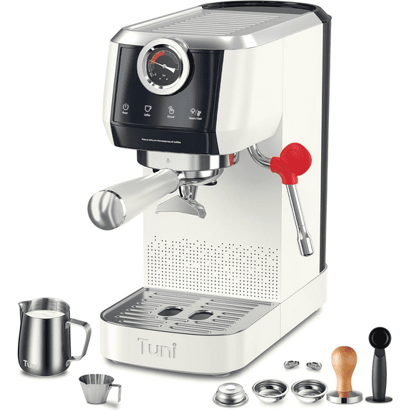 Tuni E2 58mm 𝐃𝐮𝐚𝐥 𝐁𝐨𝐢𝐥𝐞𝐫 Espresso Machine, 20 Bar UKLA Pump Espresso Maker with PID NTC System, Commercial Grade Stainless Steel Semi-automatic Coffee Machine, for Coffee Lovers