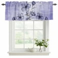 thumbnail image 2 of Purple Floral Valances for Windows, Decorative Rod Pocket Window Valance Curtains, Vintage Botanical Gradient Pastel Painting Short Curtain Drapes for Kitchen/Living Room, 2 Panels, 54" W x 18" L, 2 of 8