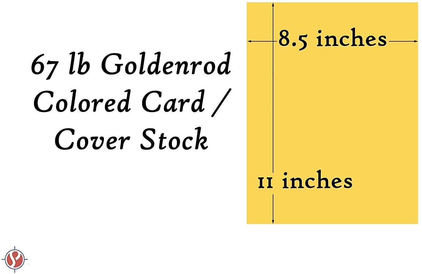 Color Cardstock Paper 67 Vellum Bristol, Sizes: 8.5 x 11 | 11 x 17 | 8.5 x 14 |1 ream of 250 Sheets Per Pack. (8.5 x 11 Goldenrod)