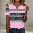thumbnail image 2 of Olyvenn Womens Tops Dressy Casual Short Sleeve Tshirts Shirts Vintage Workout Button Down Shirts Loose Fit Summer Clothes 2026 Pink S, 2 of 7