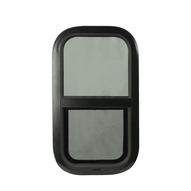 Shed Windows and More Black Tempered Glass, 12 x 22 Vertical Slider Black Window RV Part
