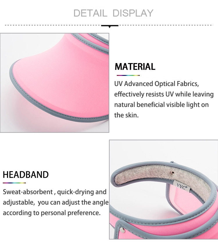 Adult Unisex Wide Visor Cap Adjustable Sweat-Absorbent UV Protection