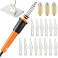 thumbnail image 1 of 19-piece electric hot knife cutting tool, versatile hot knife cutter with metal stand, 14 blades, 3 chuck handles for carving (orange), 1 of 5