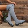 thumbnail image 4 of Womens Winter Boots Casual Over-The-Knee Chunky Heel Low Heel Boots, 4 of 9