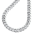 thumbnail image 3 of 10K White Gold Solid Miami Cuban Link Chain 8mm Box Clasp Necklace 30 Inches, 3 of 6