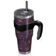 thumbnail image 2 of 40oz Tumbler,Halloween Orange Pumpkins on Purple Insulated Tumblers with Removable Handle,Stainless Steel Double Vacuum Coffee Tumbler Cup with Straw for Home,Office,Travel,Party, 2 of 5