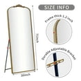 thumbnail image 2 of Antique Vintage Gold Baroque Full Length Floor Mirror, 71"x30" Ornate Full Body Mirror in REINFORCED GLASS, Free Standing, Wall-mounted and Leaning Against the Wall, for Bedroom, Living Room, 2 of 7