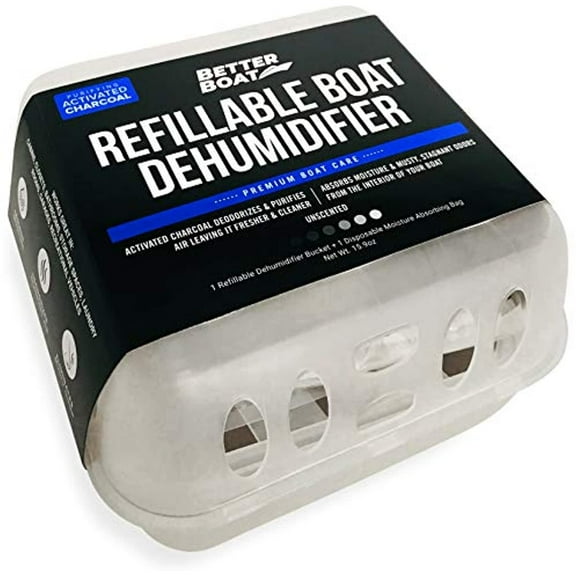 Better Boat Refillable Dehumidifier Bucket with Refill Bag for Moisture Control, Covers Up to 250 sq. ft., Unscented