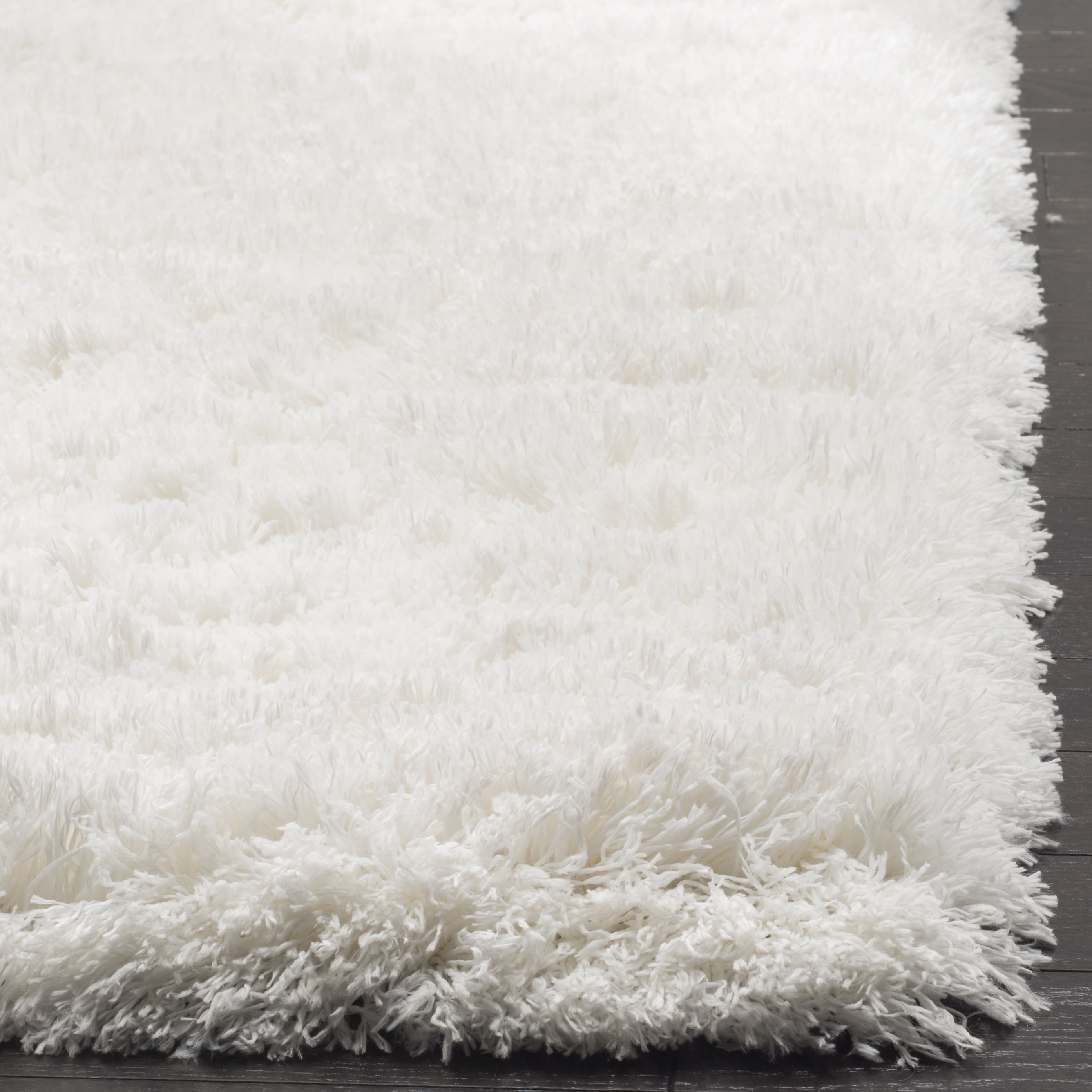 SAFAVIEH Polar Abbot Solid Plush Shag Area Rug, White, 11' x 15'