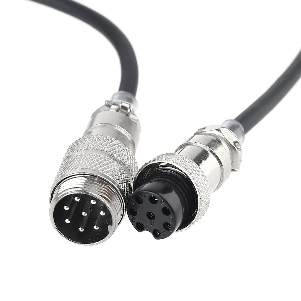 fosa Aviation Head Male Female Cable Handy 8-pin Coiled Extension Cord Male Female Cable with Spring Wire for Microphone Connector Transceiver