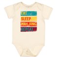 thumbnail image 3 of Inktastic Eat Sleep Mah Jong Repeat Boys or Girls Baby Bodysuit, 3 of 5