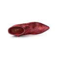 thumbnail image 4 of Unique Bargains Bottines à Talons Aiguilles en Dentelle Pailletée Scintillante pour Femme, Rouges (Taille 9), 4 of 6