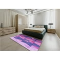 thumbnail image 5 of Ahgly Company Machine Washable Indoor Square Transitional Dark Orchid Purple Area Rugs, 7' Square, 5 of 7