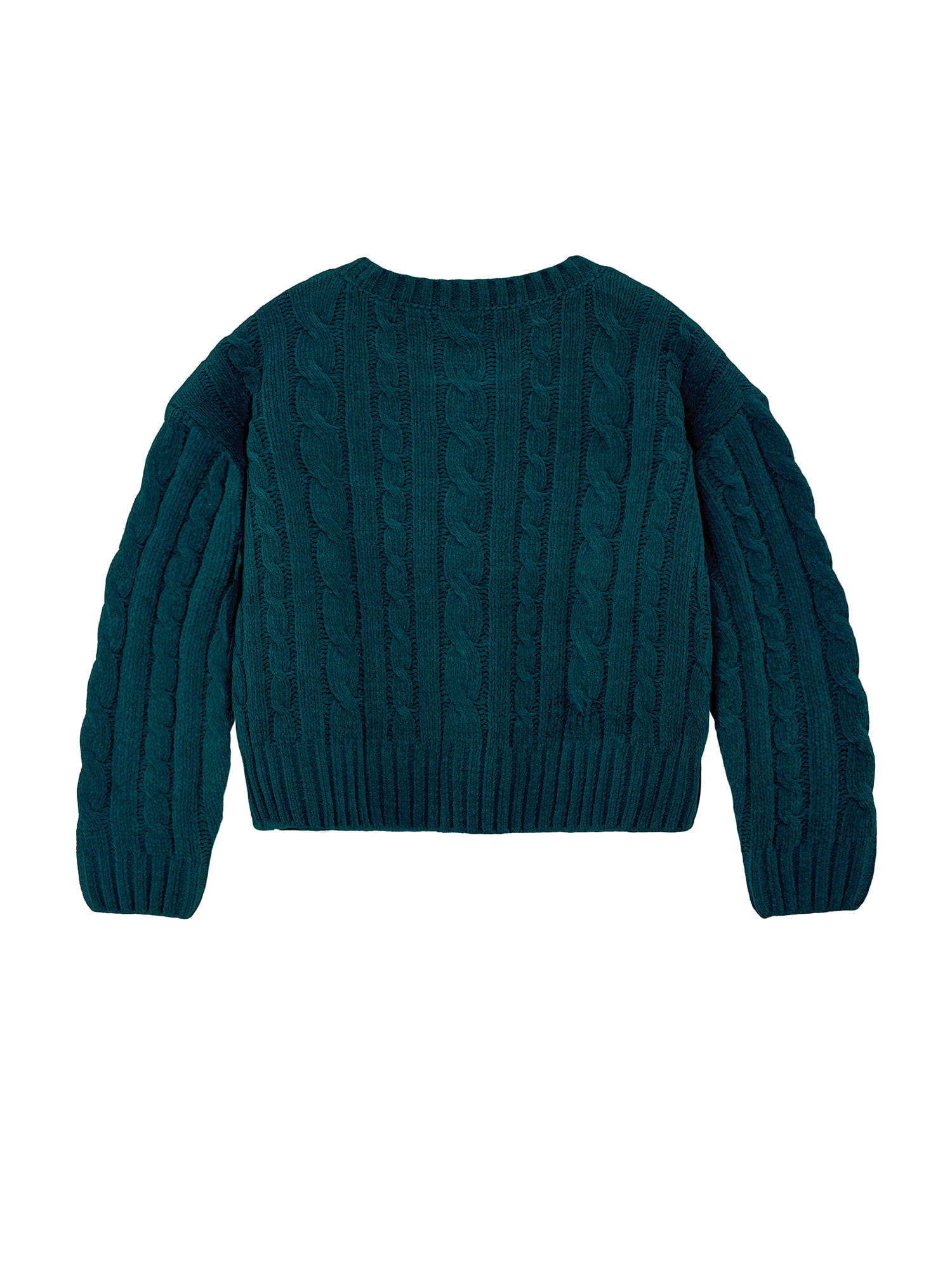 Wonder Nation Girls Chenille Sweater with Long Sleeves, Sizes 4-18 & Plus