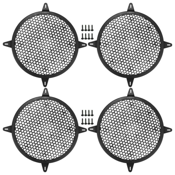 Unique Bargains 4 Pcs 10" Car Speaker Grills Cover Mesh 10 Inch Audio Subwoofer Protector with Screws ABS Black