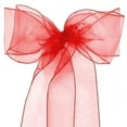 thumbnail image 1 of Zhuge Paquete de 25 fajas de organza para sillas de banquete, lazos para decoración de bodas, fiestas, blanco, rosa, morado, dorado y rojo (paquete de 25, rojo), 1 of 4
