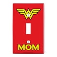 thumbnail image 1 of Wonder Woman Wonder Mom Logo Plastic Wall Decor Toggle Light Switch Plate Cover, 1 of 4