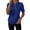 Blue, variant on Quilted Shirts for Women Half Zip up V Neck Summer Puff Short Sleeve Banded Bottom Blouses Trendy Textured Knit Fall Pullover Sweater Tops