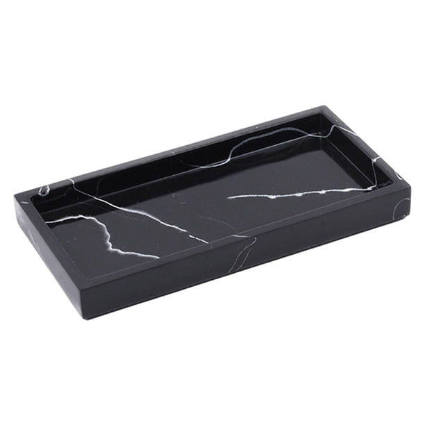 Bandeja de almacenamiento de mármol creativa, tocador de cocina, de Negro SM SunniMix Bandeja de almacenamiento de baño