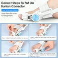 thumbnail image 3 of Bunion Corrector for Women & Men with Adjustable Knob Silicone Pad, Bunion Relief Big Toe Splint for Left/Right Feet, White, 3 of 10