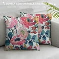 thumbnail image 3 of PHYHOO Spring Floral Pillow Covers  for Watercolor Pink Flowers Decor Throw Pillows Green Leaves Plant Outdoor Decorative Cushion Cases with Zipper for Couch Bed Decorations, 3 of 5