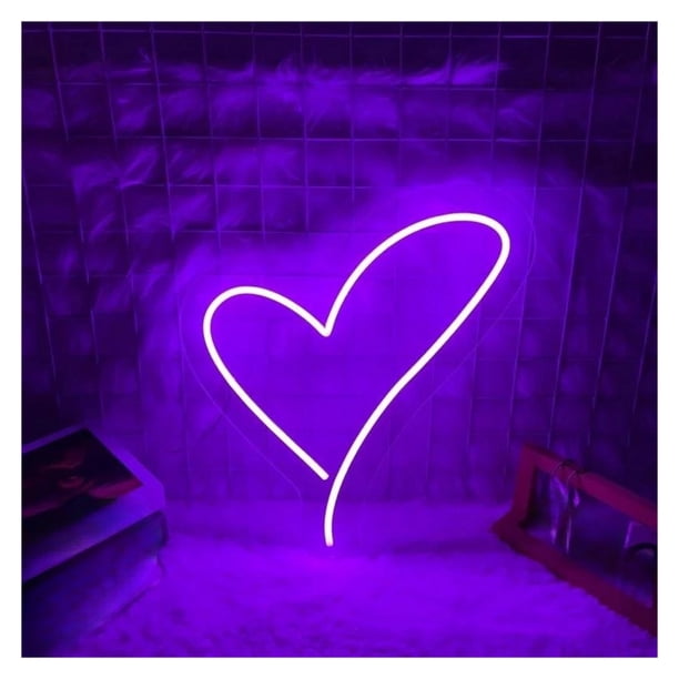 Letrero De Neón Con Forma Corazón Luz , Nocturna Regulable Alimentada Por USB Para Decoración Pared 30cmx30cm