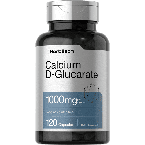 Calcium D Glucarate 1000mg | 120 Capsules | Non-GMO, Gluten Free Supplement | by Horbaach