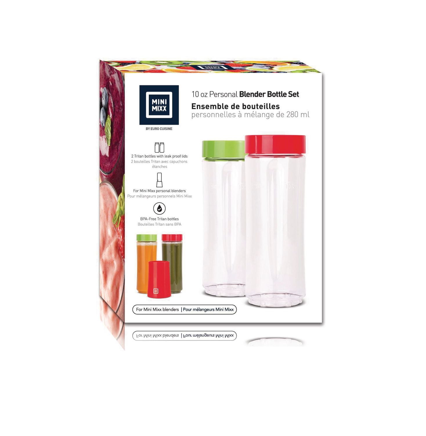 EURO CUISINE GYM2 - 10 OZ BOTTLE W/ LID FOR MINI MIXX PERSONAL BLENDER