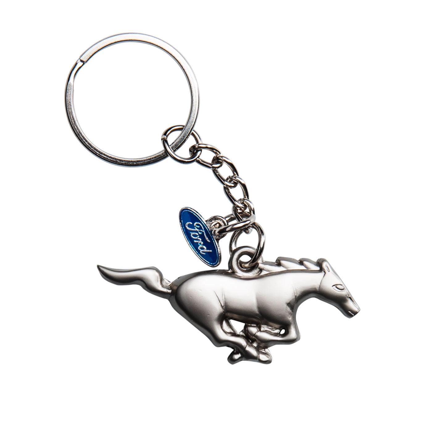 Ford Mustang 3D Pony Shape Metal Zinc Alloy Key Chain with Oval Charm