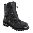thumbnail image 4 of Milwaukee Leather MBM9075 Men's Black Leather 6-inch Plain Toe Dual Zipper Motorcycle Rider Boots 11.5, 4 of 10