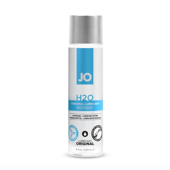 JO H2O Personal Lubricant, Water-Based Lube with Glycerin for Silky Smooth Glide, 4 fl oz
