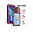 thumbnail image 4 of iPhone 13 Pro Max 6.7 inch Waterproof Metal Case - Built-in [Screen Protector][15FT Military Grade Shockproof][IP68 Water Proof], Full Body Aluminum Protective Dropproof Cover Red, 4 of 7
