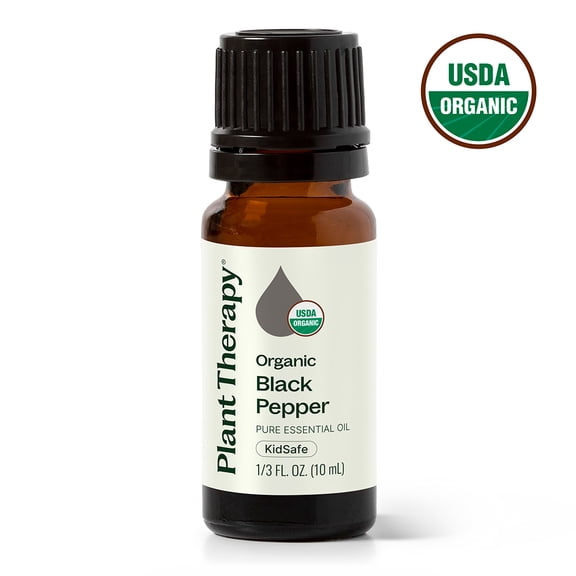Plant Therapy Black Pepper Organic Essential Oil 10 mL (1/3 oz) 100% Pure, Undiluted, Natural Aromatherapy