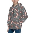 thumbnail image 2 of Kdxio Hedgehogs and Flowers1 Pattern Kids Boys Girls Zip Up Hoodie 3D Printed Hooded Sweatshirt Hoody Coat with Pocket 7-12 Y-Medium, 2 of 6