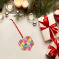 thumbnail image 6 of Cauagu Colorful Wool Balls Pattern Acrylic Christmas Pendant,1-Pack Christmas Ornaments Xmas Tree Decor Christmas Décor with Ribbon Cute Tree Hanging for Party Favors-Hexagon, 6 of 7